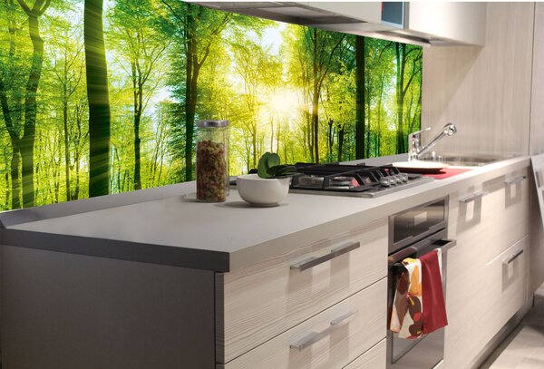 DIMEX | Fototapeta do kuchyne Svieži zelený les KI-180-189 | 180 x 60 cm | zelená