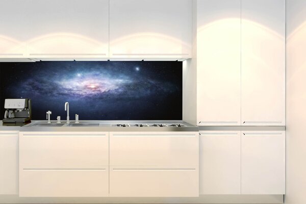 DIMEX | Fototapeta do kuchyne Galaxia KI-180-234 | 180 x 60 cm | čierna, modrá