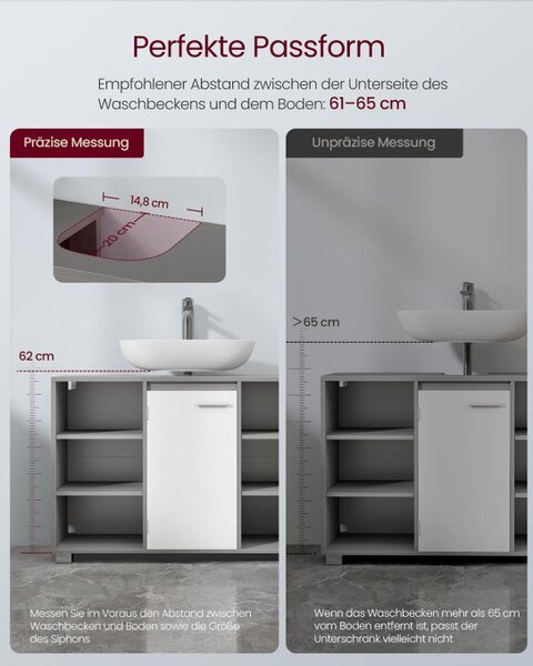 Skrinka pod umývadlo BBK507G01 sivá / biela