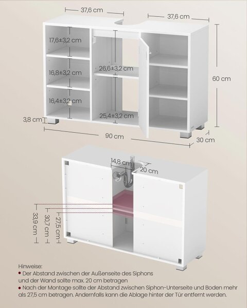 Skrinka pod umývadlo BBK507W01 biela