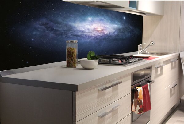 DIMEX | Fototapeta do kuchyne Galaxia KI-180-234 | 180 x 60 cm | čierna, modrá