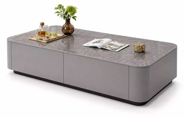LuxuryForm DESIGN Konferenčný stolík ASTON 120 × 60 × 36 cm – sivý so sivou doskou