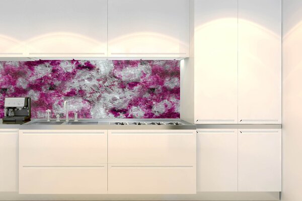 DIMEX | Fototapeta do kuchyne Abstraktná fialová maľba KI-180-284 | 180 x 60 cm | fialová, šedá