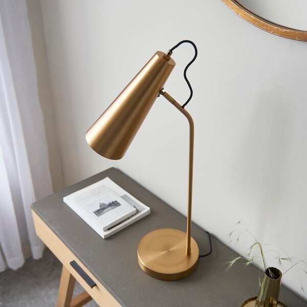Endon 107527 - Stolná lampa KARNA 1xE27/10W/230V mosadz