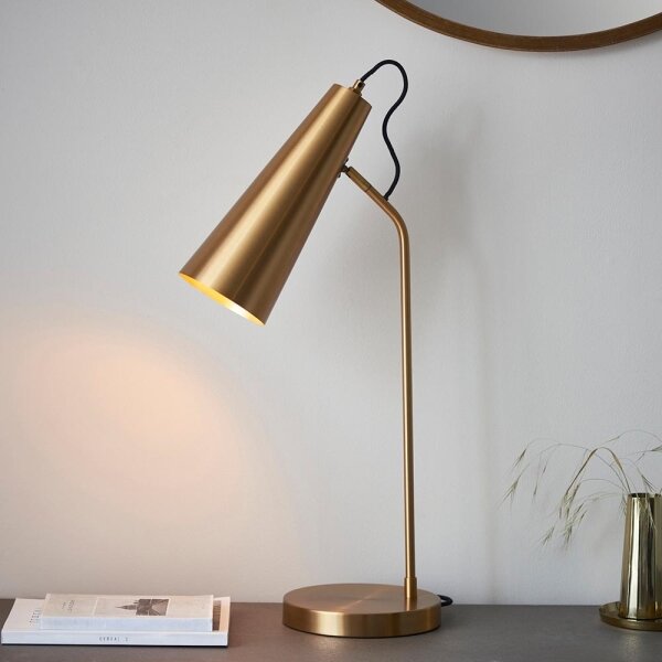 Endon 107527 - Stolná lampa KARNA 1xE27/10W/230V mosadz