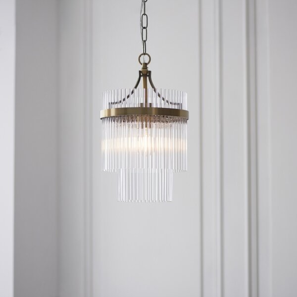 Endon 112572 - Luster na reťazi MARIETTA 1xE27/10W/230V mosadz/číre