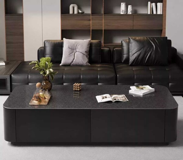 LuxuryForm DESIGN Konferenčný stolík ASTON 120 × 60 × 36 cm – čierny s tmavou doskou