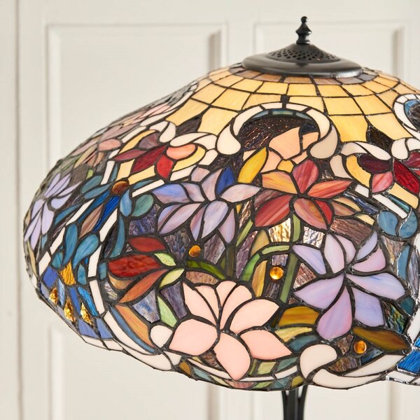Endon 64323 - Stojacia lampa Tiffany SULLIVAN 2xE27/60W/230V priemer 56 cm