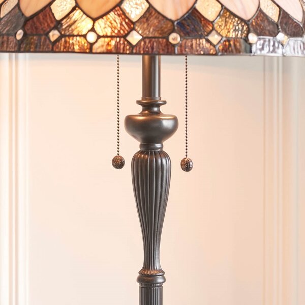 Endon 63972 - Stojacia lampa Tiffany BROOKLYN 2xE27/60W/230V priemer 50 cm