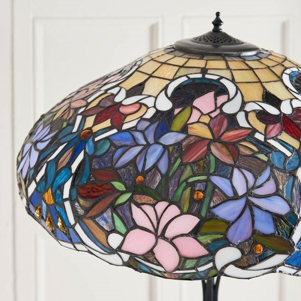 Endon 64323 - Stojacia lampa Tiffany SULLIVAN 2xE27/60W/230V priemer 56 cm