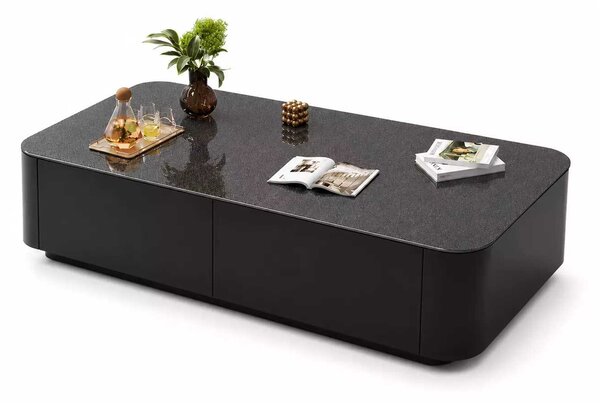 LuxuryForm DESIGN Konferenčný stolík ASTON 120 × 60 × 36 cm – čierny s tmavou doskou