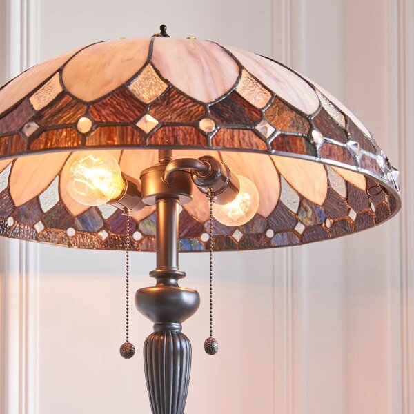 Endon 63972 - Stojacia lampa Tiffany BROOKLYN 2xE27/60W/230V priemer 50 cm