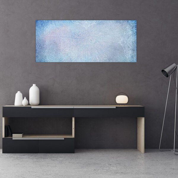 Obraz - Mandaly v modrej (120x50 cm)