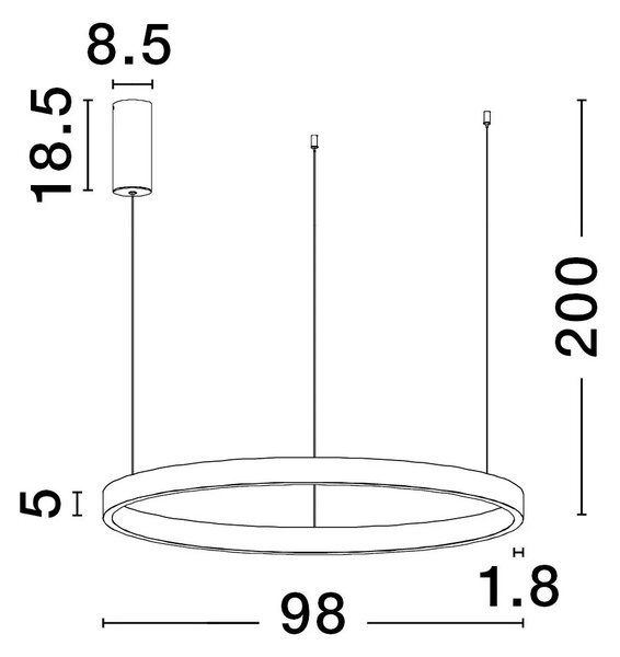 LED luster Elowen 98 strieborná – Sivá