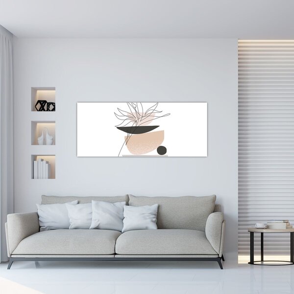 Obraz - Line art kvety N⁰1 (120x50 cm)