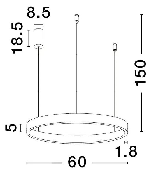 LED luster Elowen 60 zlaté – Zlatá