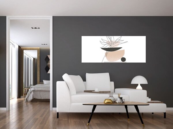Obraz - Line art kvety N⁰1 (120x50 cm)