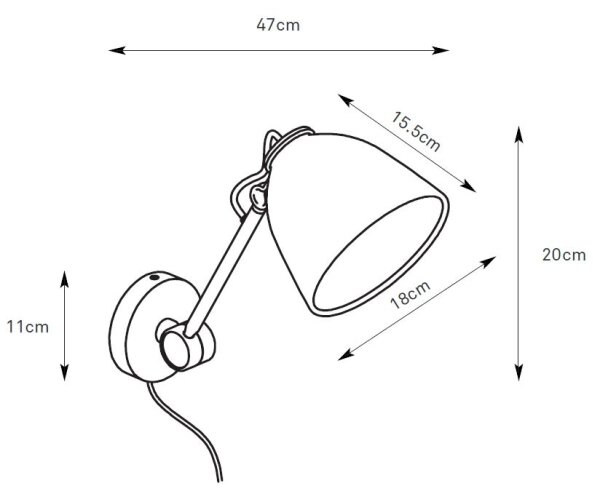 Markslöjd 108964 - Nástenné svietidlo TILT 1xE27/60W/230V sivé
