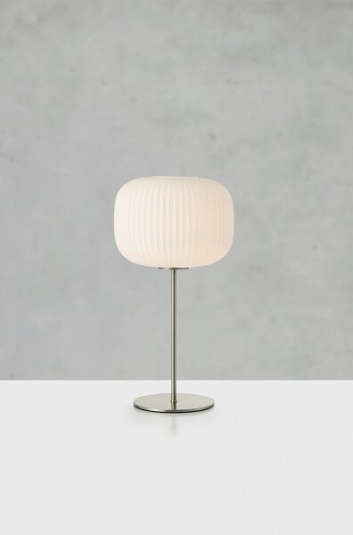 Markslöjd 109007 - Stolná lampa SOBER 1xE27/40W/230V biela/matný chróm
