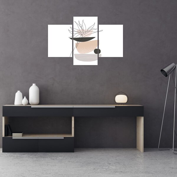 Obraz - Line art kvety N⁰1 (90x60 cm)