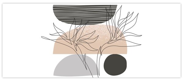 Obraz - Line art kvety N⁰2 (120x50 cm)