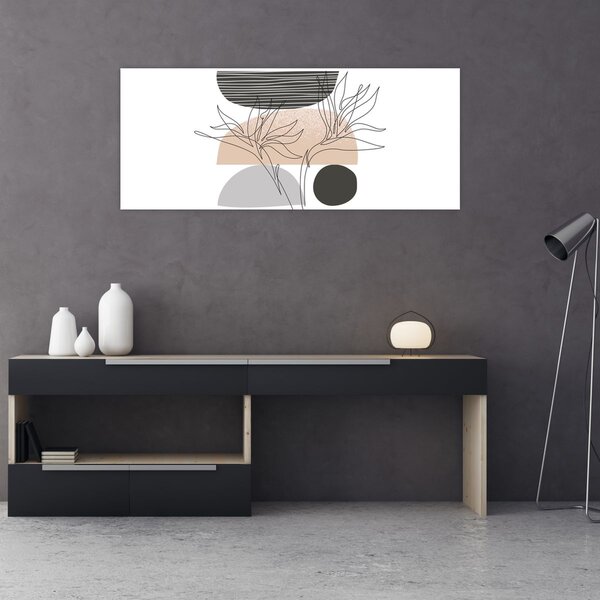 Obraz - Line art kvety N⁰2 (120x50 cm)
