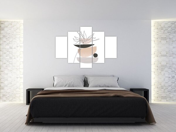 Obraz - Line art kvety N⁰1 (150x105 cm)