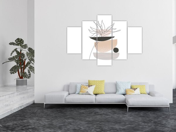 Obraz - Line art kvety N⁰1 (150x105 cm)