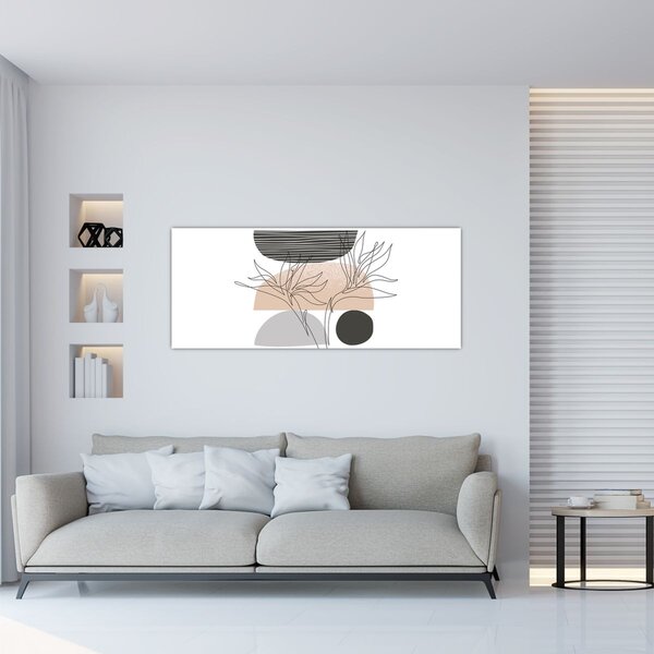 Obraz - Line art kvety N⁰2 (120x50 cm)