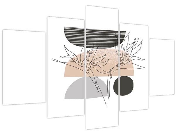 Obraz - Line art kvety N⁰2 (150x105 cm)