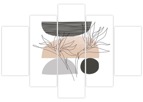 Obraz - Line art kvety N⁰2 (150x105 cm)