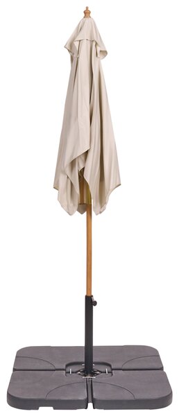 Záhradný slnečník svetlobéžový látkový brezové drevo 244 cm odolný voči poveternostným vplyvom