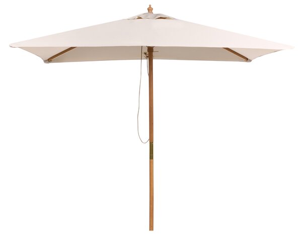 Záhradný slnečník svetlobéžový látkový brezové drevo 244 cm odolný voči poveternostným vplyvom