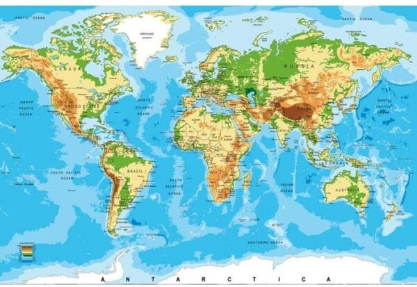 Samolepiaca vliesová fototapeta Mapa sveta 375 x 250 cm