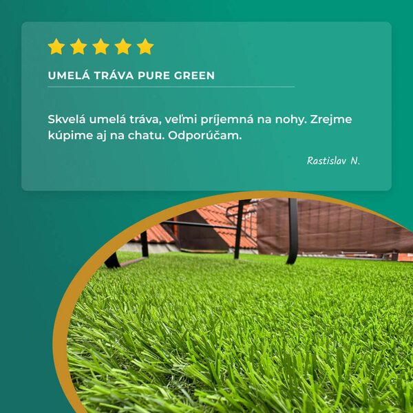 Trade Concept, Umelá tráva Pure Green, vyrezať kruh, šíře 2m,4m, zelená