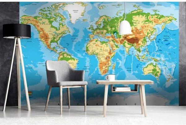 Samolepiaca vliesová fototapeta Mapa sveta 375 x 250 cm
