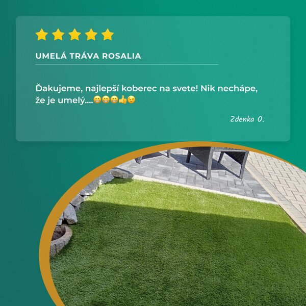 Europe Grass, Umelá tráva Rosalia, vyrezať kruh, šíře 4m, zelená