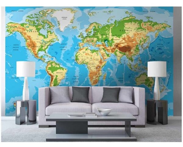 Samolepiaca vliesová fototapeta Mapa sveta 375 x 250 cm