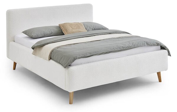 MUZZA Dvojlôžková posteľ taupe 180 x 200 cm fleece biela