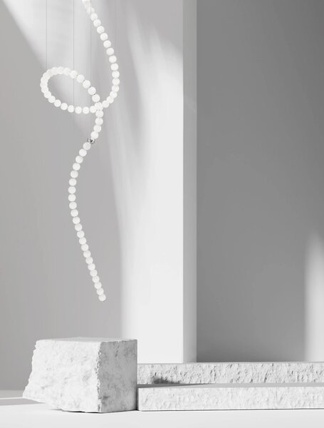 Dizajnový LED luster Perla 79 chróm – Sivá