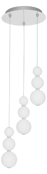 Dizajnový LED luster Perla 31 chróm – Sivá