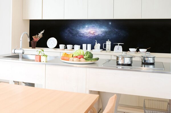 DIMEX | Fototapeta do kuchyne Galaxia KI-350-234 | 350 x 60 cm | čierna, modrá