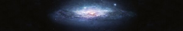 DIMEX | Fototapeta do kuchyne Galaxia KI-350-234 | 350 x 60 cm | čierna, modrá