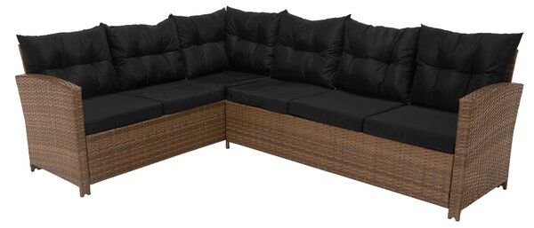 KONDELA Záhradný ratanový set, svetlohnedá/čierna, MADUL