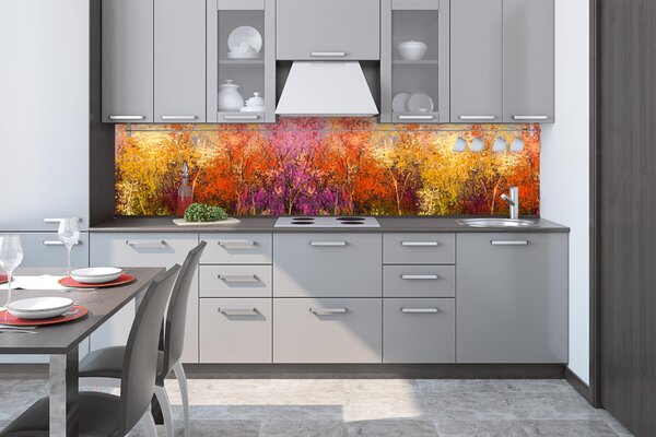 DIMEX | Fototapeta do kuchyne Farebné kvetinové pozadie KI-260-211 | 260 x 60 cm | viacfarebná, ružová, fialová, žltá, oranžová