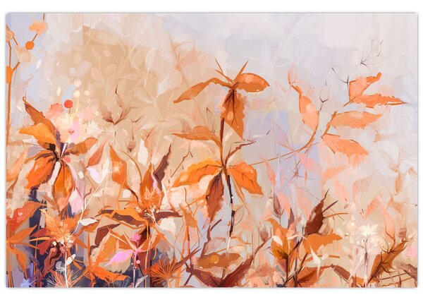 Obraz - Maľované kvety (90x60 cm)