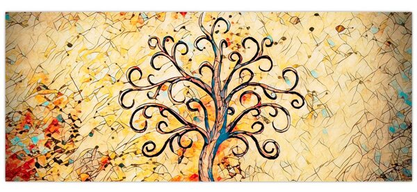 Obraz - Mozaikový strom života (120x50 cm)