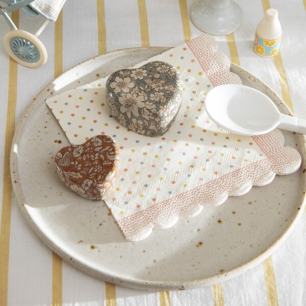 Plechová mini krabička Heart Blue/Ocher Blossom – set 2 ks