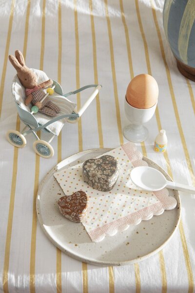 Plechová mini krabička Heart Blue/Ocher Blossom – set 2 ks