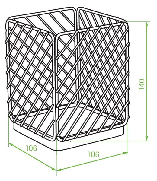 Laveo Oslo, stojan na príbory 106x106x140 mm, čierna-hnedá, LAV-ELA_700A